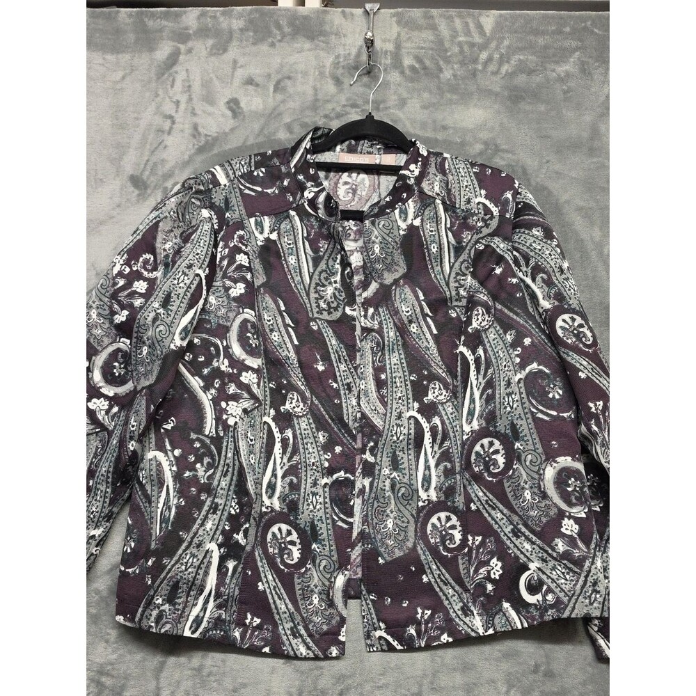 Chico's Purple Paisley Jacket Sz 3(XL)